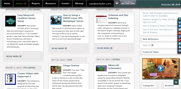main articles page