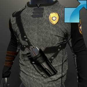 rust workshop police shirt with anterior shoulder holster 01