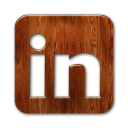 linkedin wooden icon