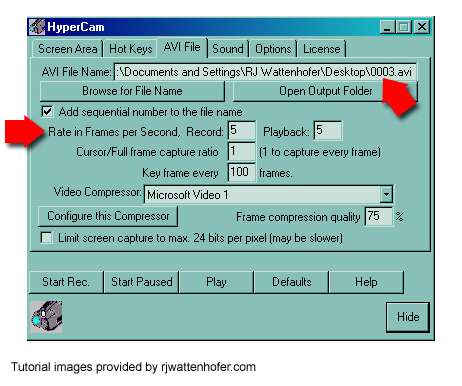 Hypercam 2 tutorial image 03